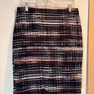 Ann Taylor Straight Blue Pattern Skirt
